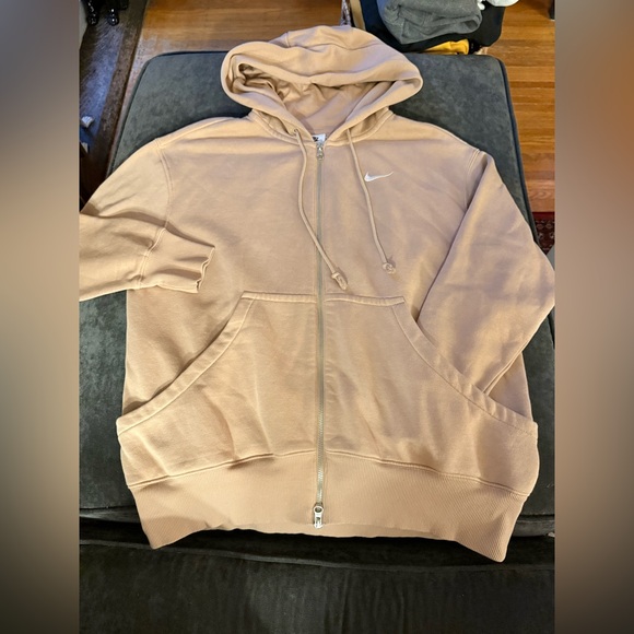 Nike Other - Nike Tan Hoodie Zip Up Oversized Jacket